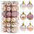 36Pcs Rose Gold/ Decor Home Christmas Bulbs Decoration 4CM IN SIZE