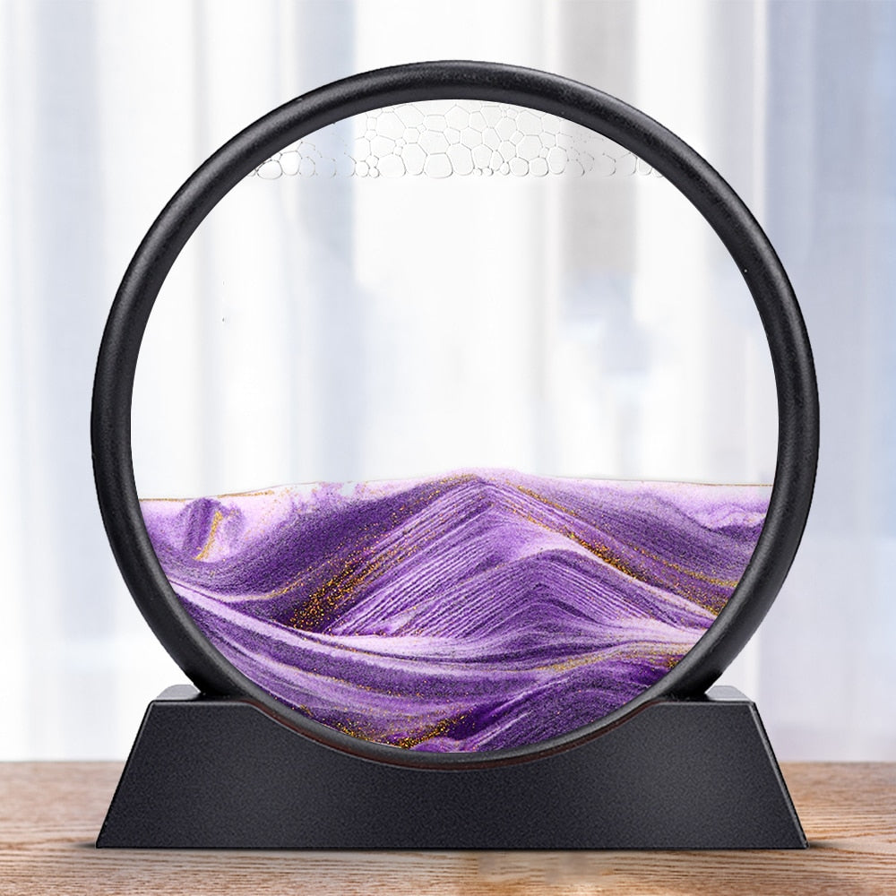 Moving Sand Art Picture Round 3D Hour-Glass